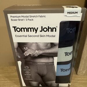 Tommy John Men's Boxer Briefs 3-Pack - Black, Gray, Blue